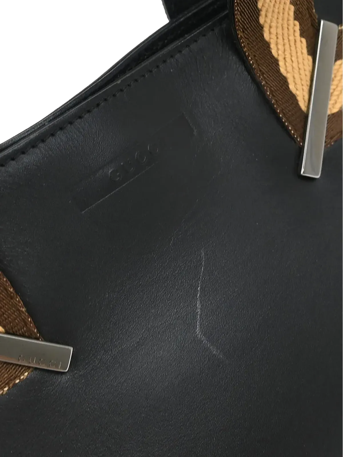 Gucci Pre-Owned 1990-2000年代 シャリーライン レザー トートバッグ - 画像3
