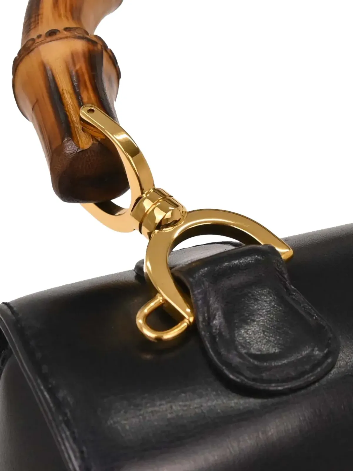 Gucci ビンテージ バンブー1947 ショルダーバッグ ブラック - 画像3