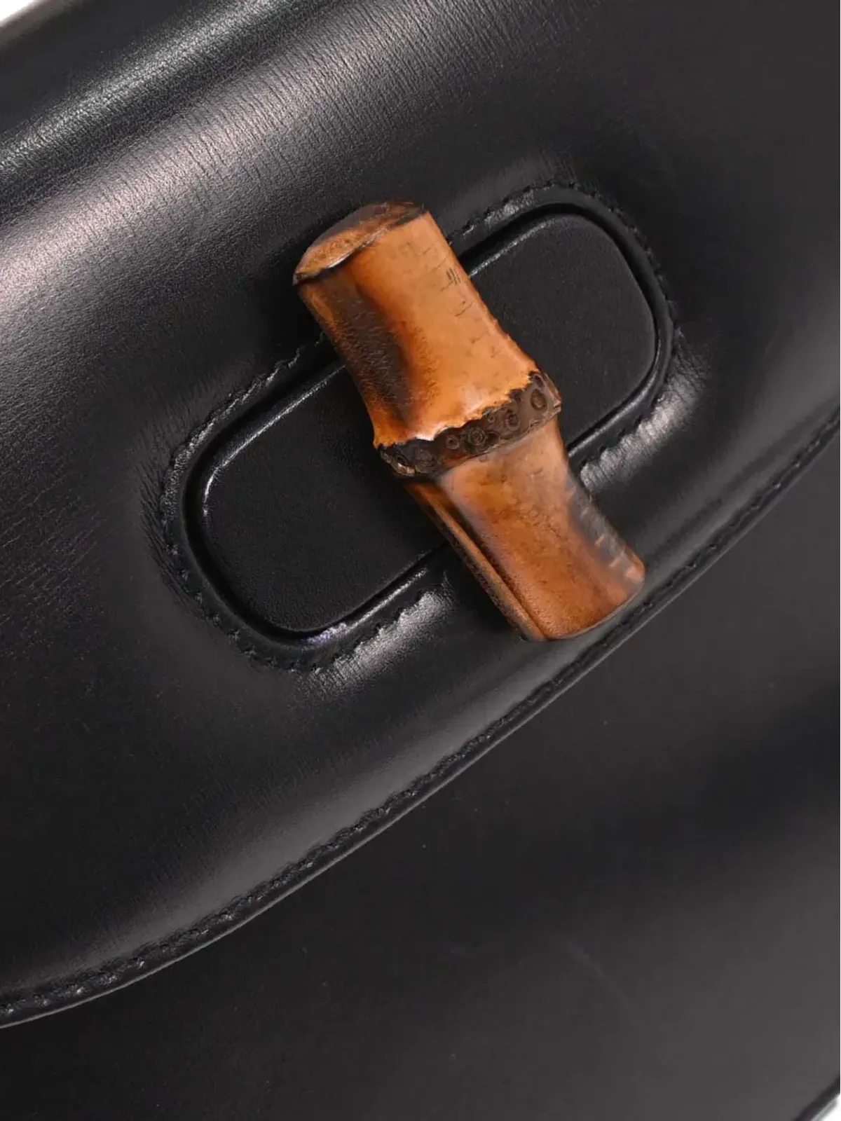 Gucci ビンテージ バンブー1947 ショルダーバッグ ブラック - 画像4