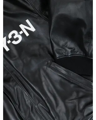Y-3 ロゴ レザー ボンバー ジャケット - サムネイル4
