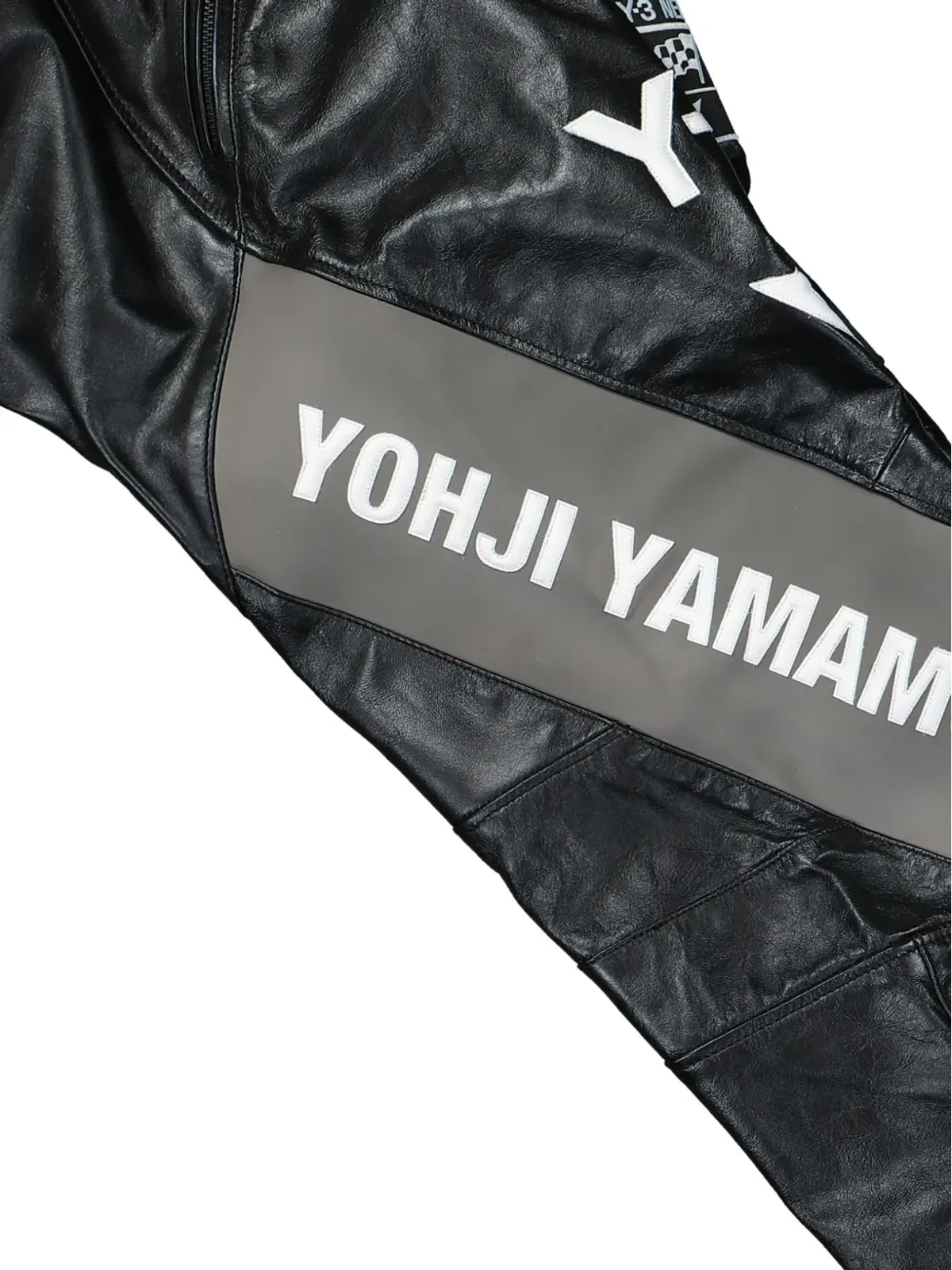 Y-3 レーサーロゴ レザー トラウザーズ - 画像5