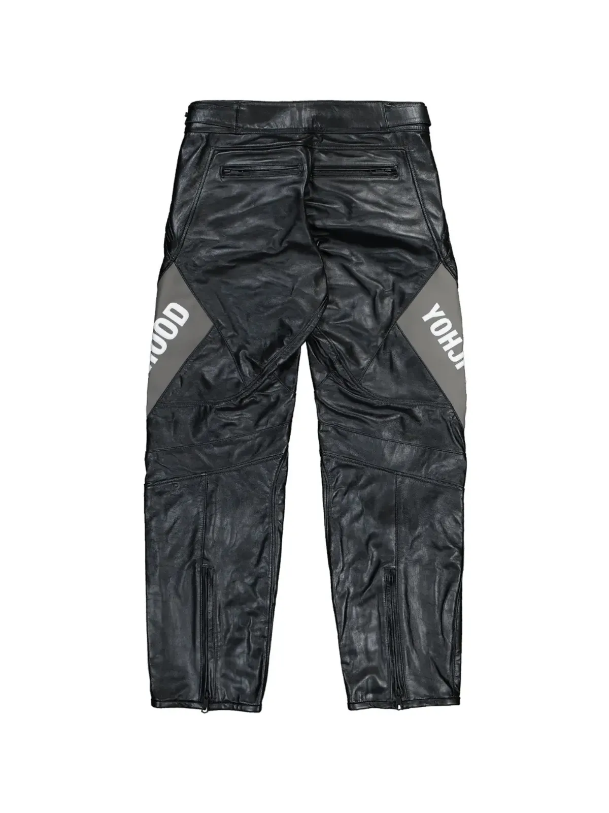 Y-3 レーサーロゴ レザー トラウザーズ - 画像2