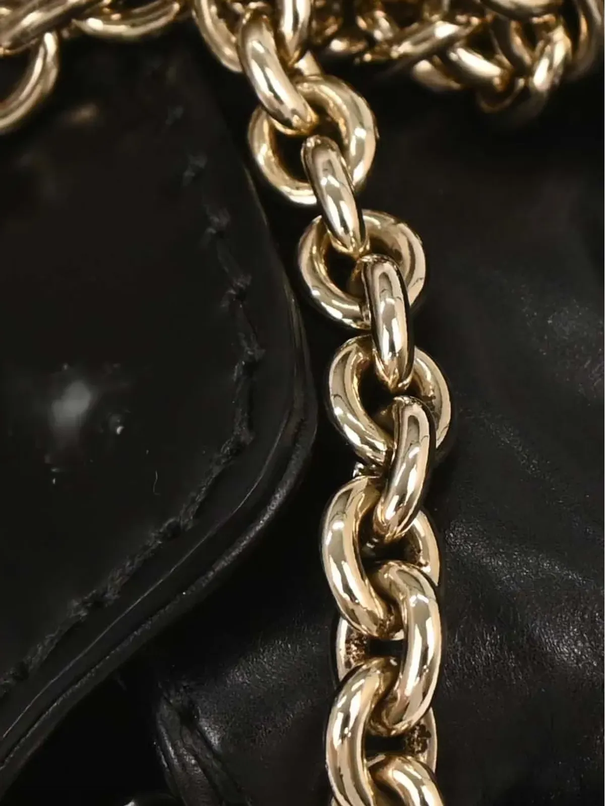 Gucci Pre-Owned 1990年代-2000年代 Queen chain レザーショルダーバッグ（ブラック） - 画像5