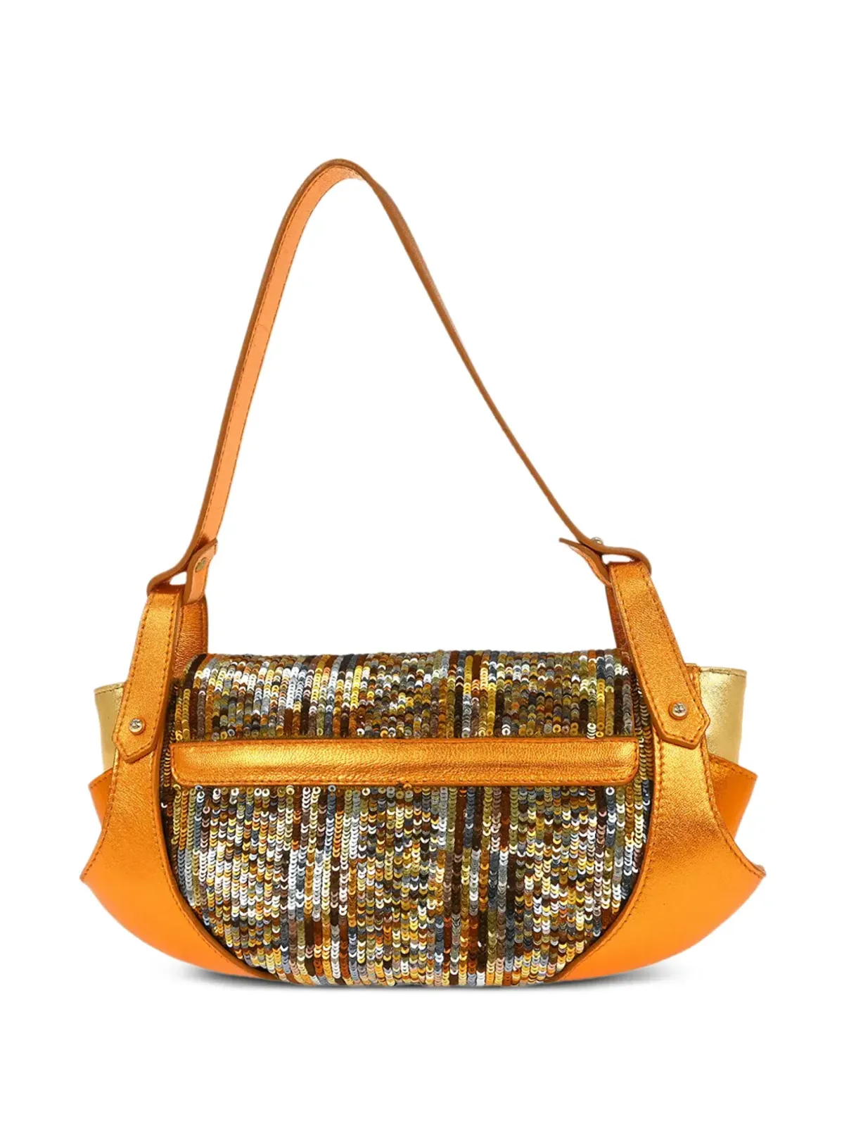 Fendi Pre-Owned 2005 メタリックスパンコール トートバッグ オレンジ - 画像2