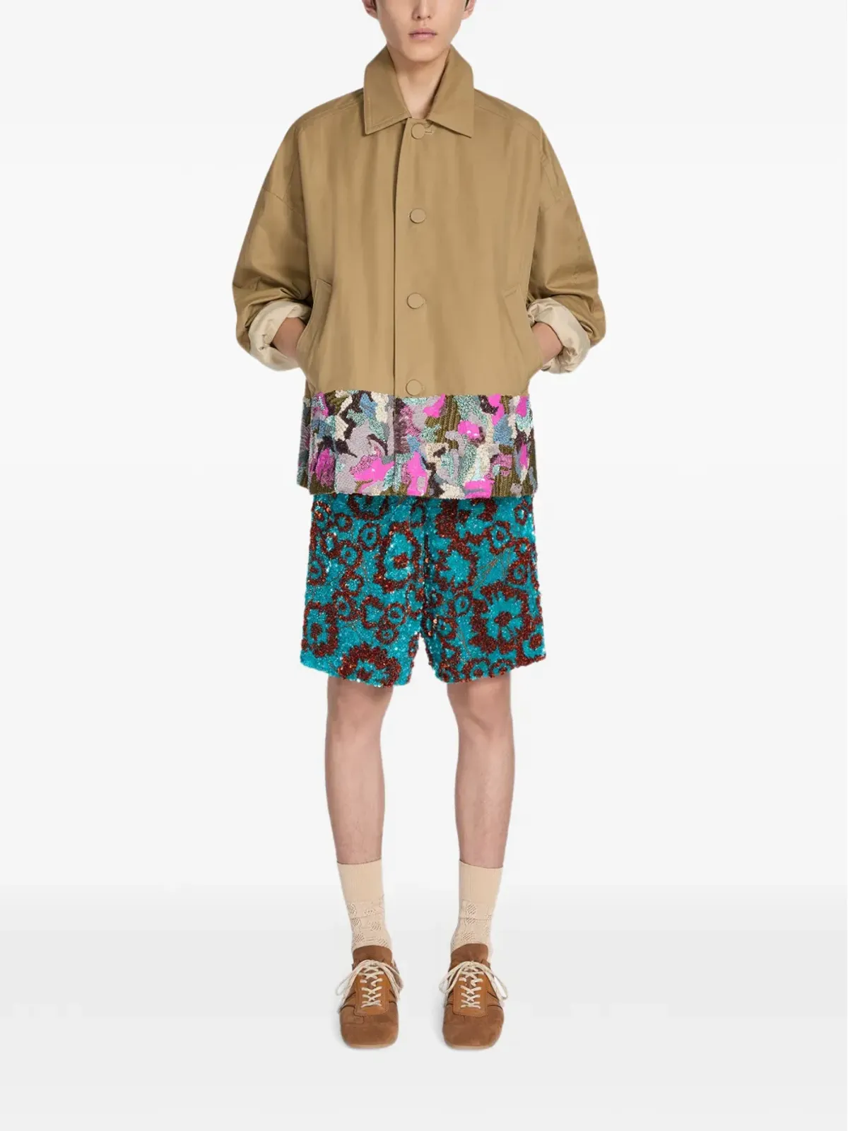 DRIES VAN NOTEN スエードパネルドスニーカー - 画像4