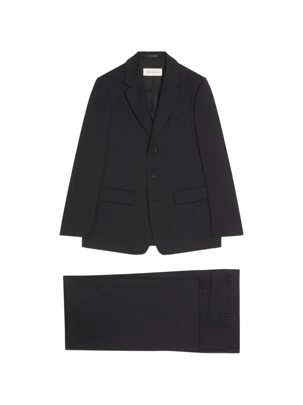 DRIES VAN NOTEN フラップポケット付きシングルブレストスーツ - ブラック - 画像1