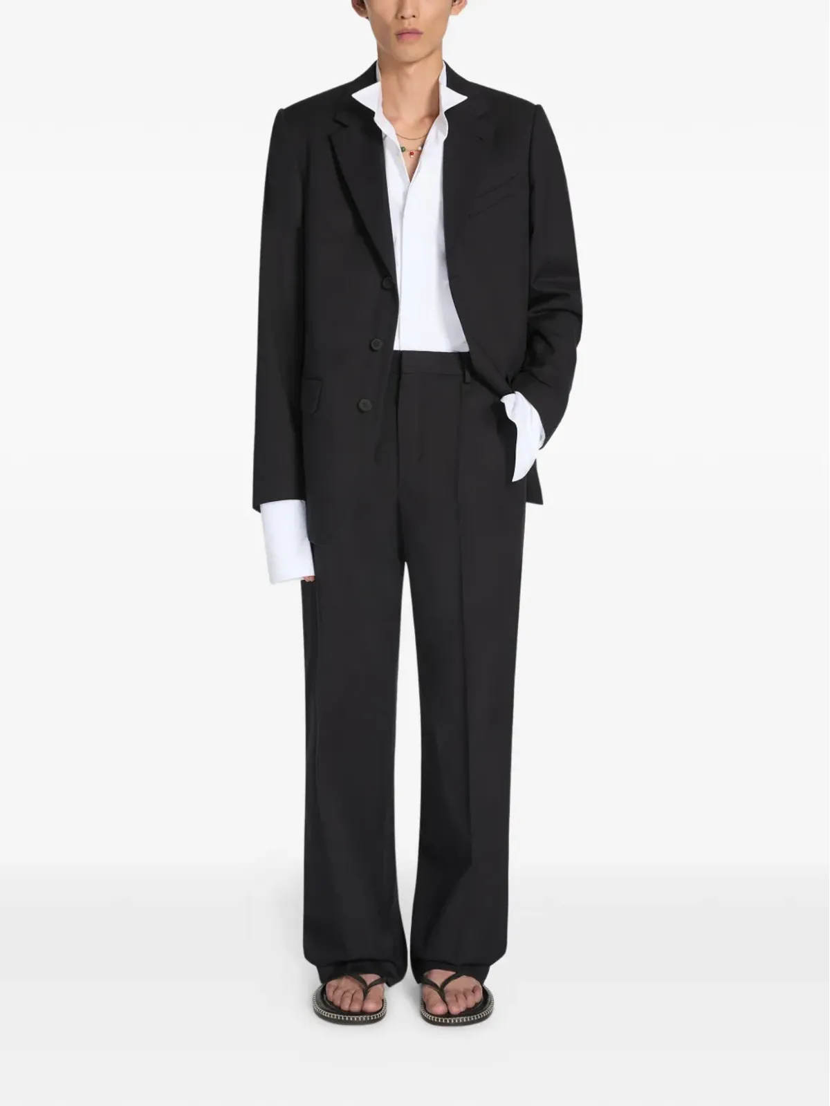 DRIES VAN NOTEN フラップポケット付きシングルブレストスーツ - ブラック - 画像2