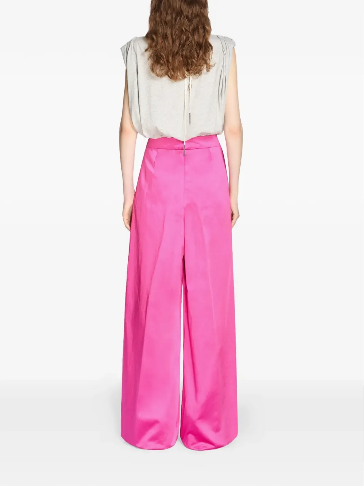 DRIES VAN NOTEN ボタン付きプリーツのワイドパラッツォパンツ - 画像4