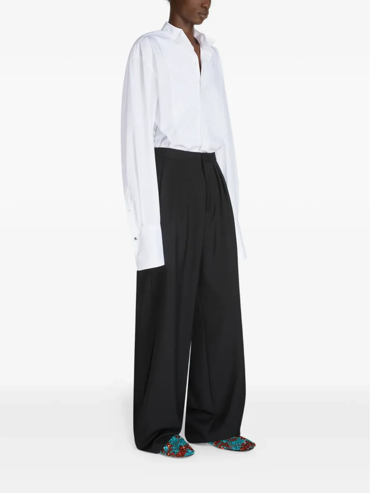 DRIES VAN NOTEN 隠しファスナー付きパンツ - 画像3