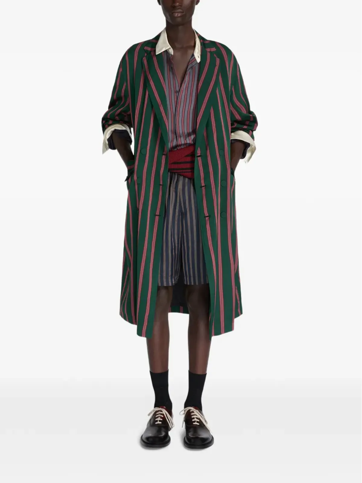 DRIES VAN NOTEN ストライプコート - 画像2