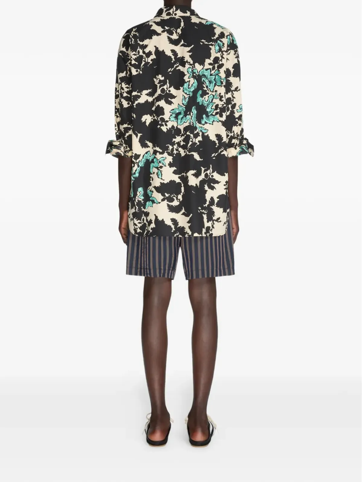 DRIES VAN NOTEN ストライプショーツ ブルー - 画像4