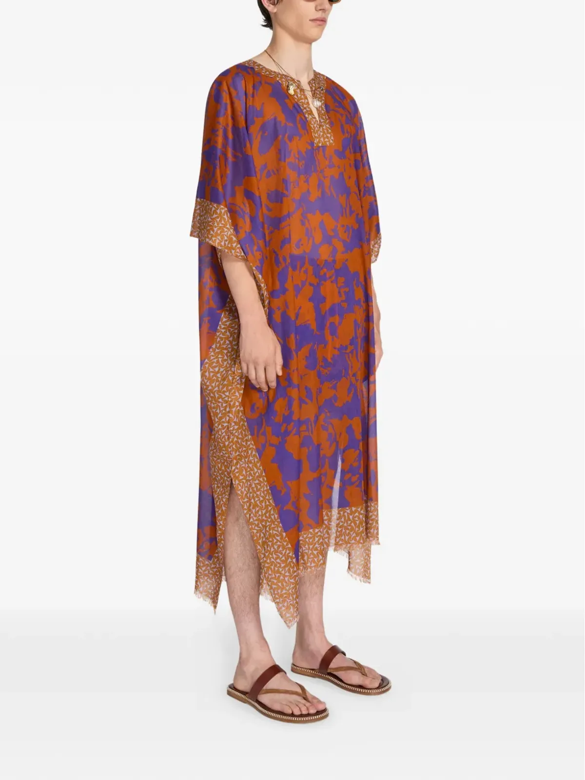DRIES VAN NOTEN プリントカフタン - オレンジ - 画像3