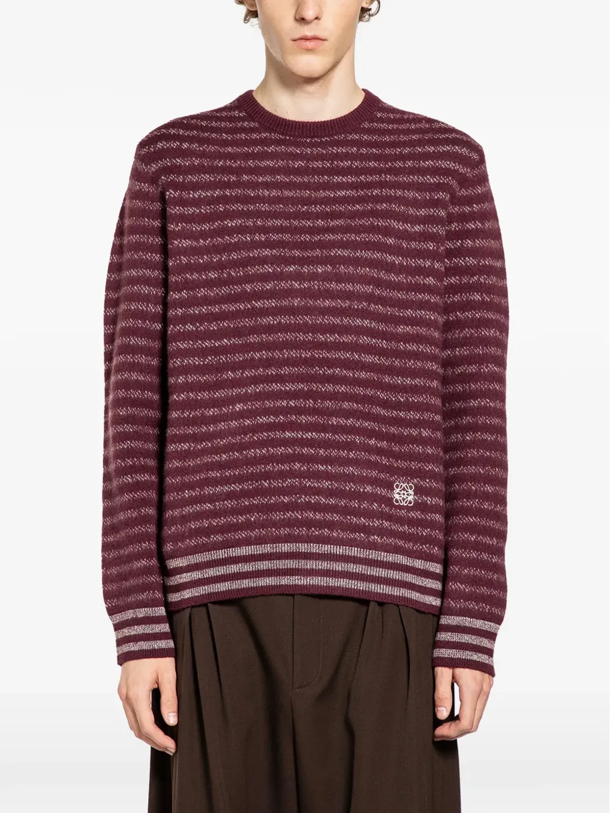 LOEWE ストライプ柄 クルーネックセーター - 画像1