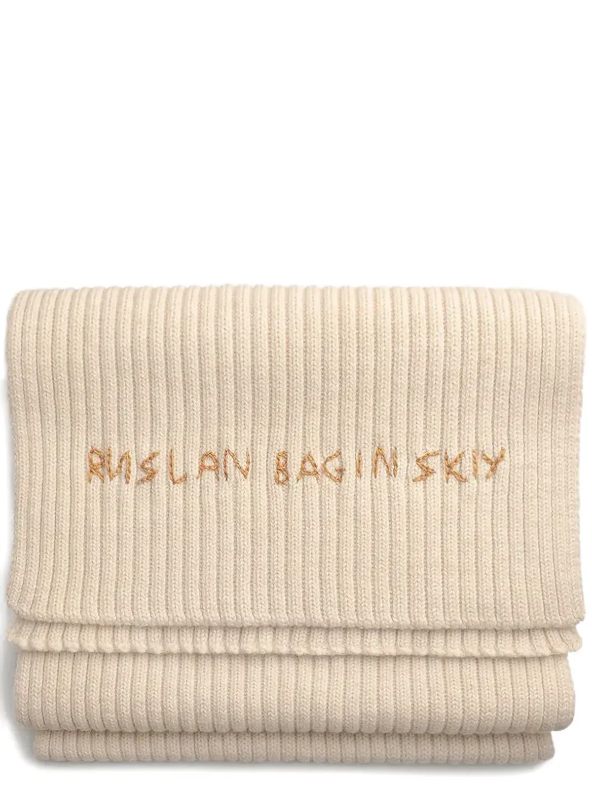 Ruslan Baginskiy ロゴ刺繍入りリブ編みスカーフ - 画像2