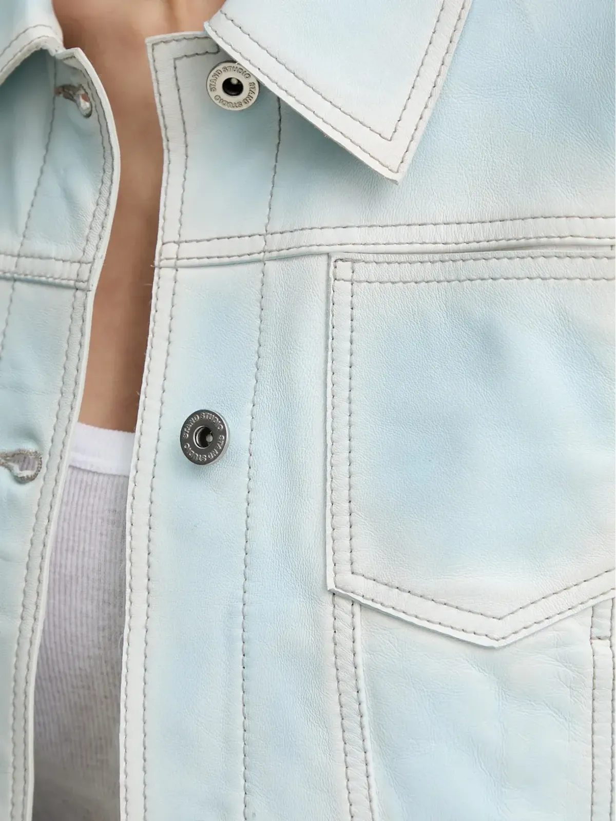STAND STUDIO Calliope buttoned leather jacket - 画像5
