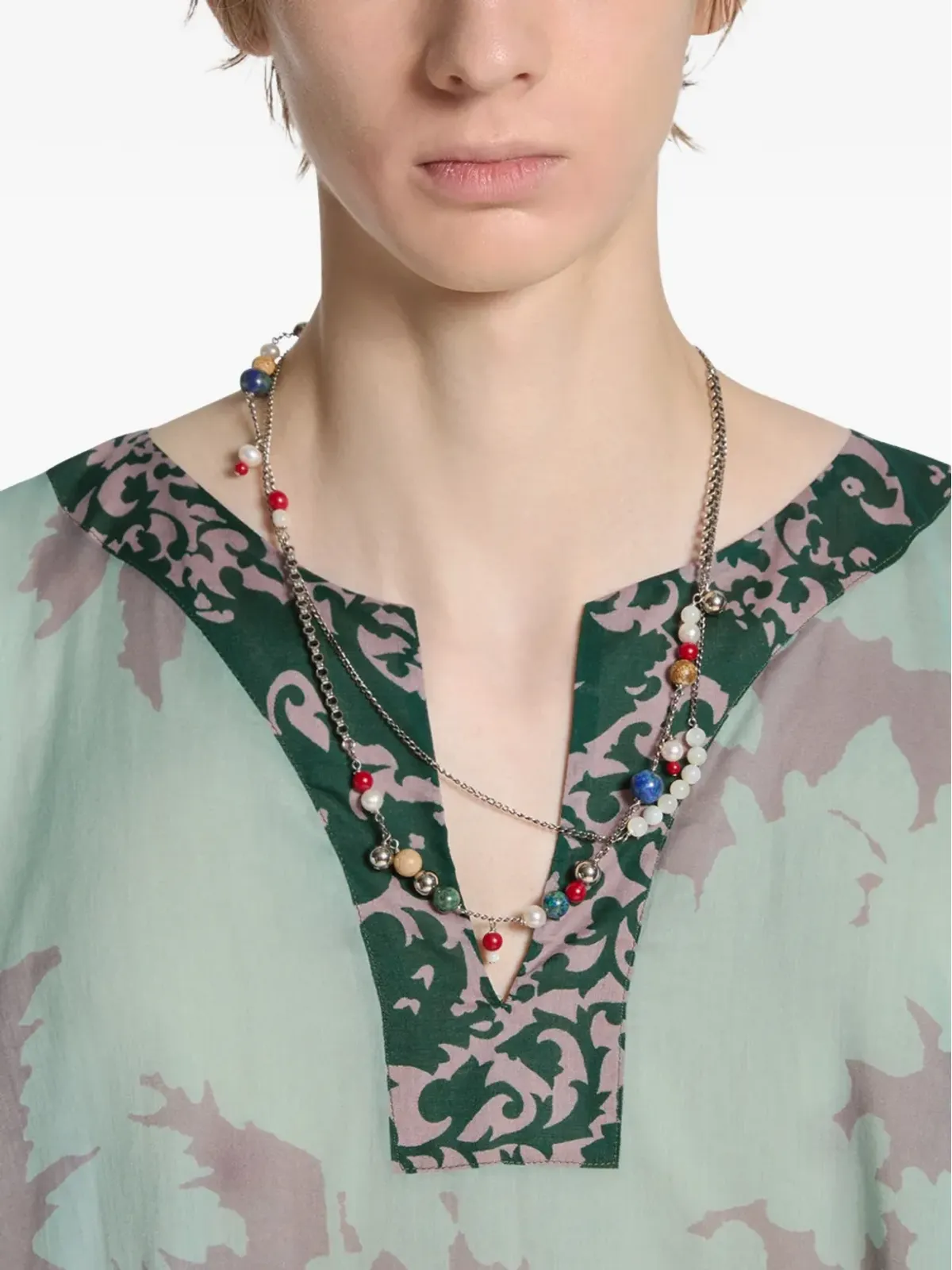 DRIES VAN NOTEN ダブルチェーンネックレス - 画像2