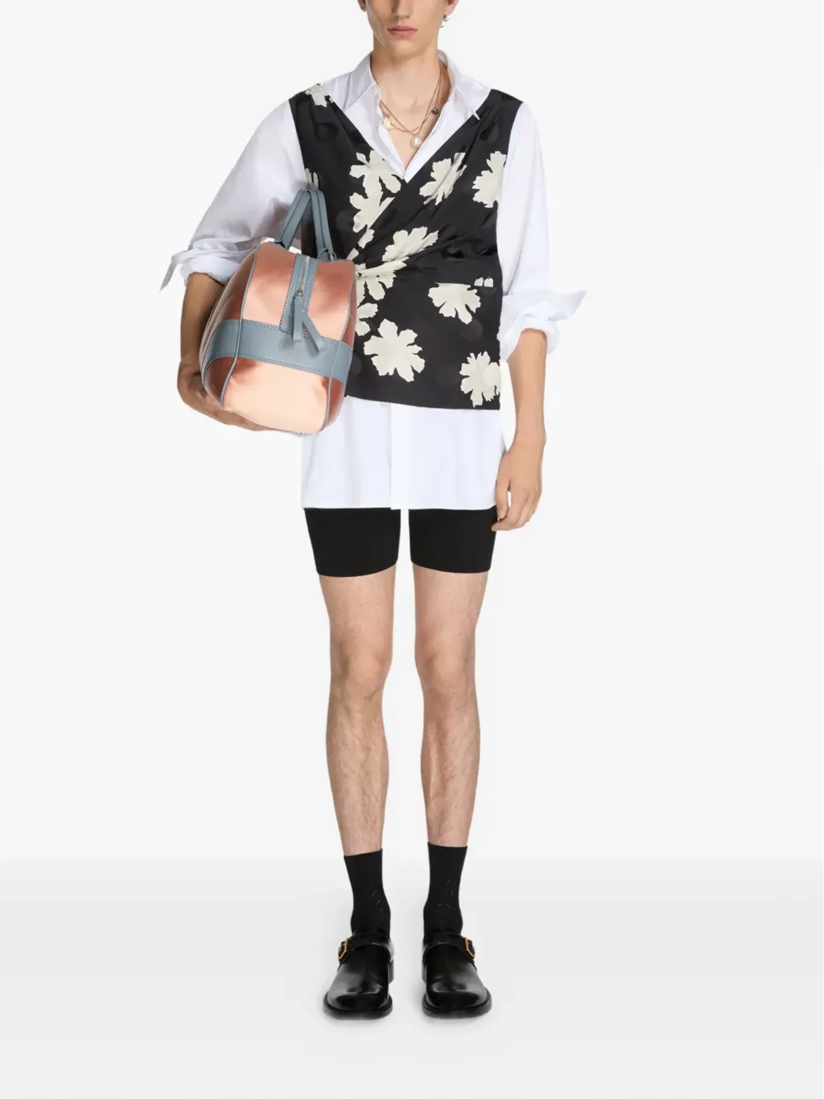 DRIES VAN NOTEN レイヤード花柄シャツ - 画像2