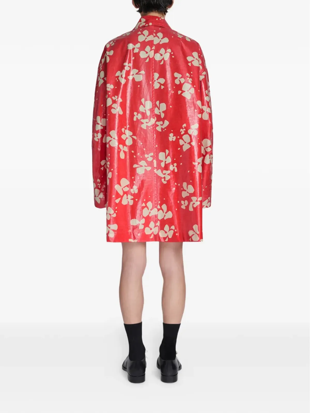 DRIES VAN NOTEN プリント入りのコーティングコート - 画像4