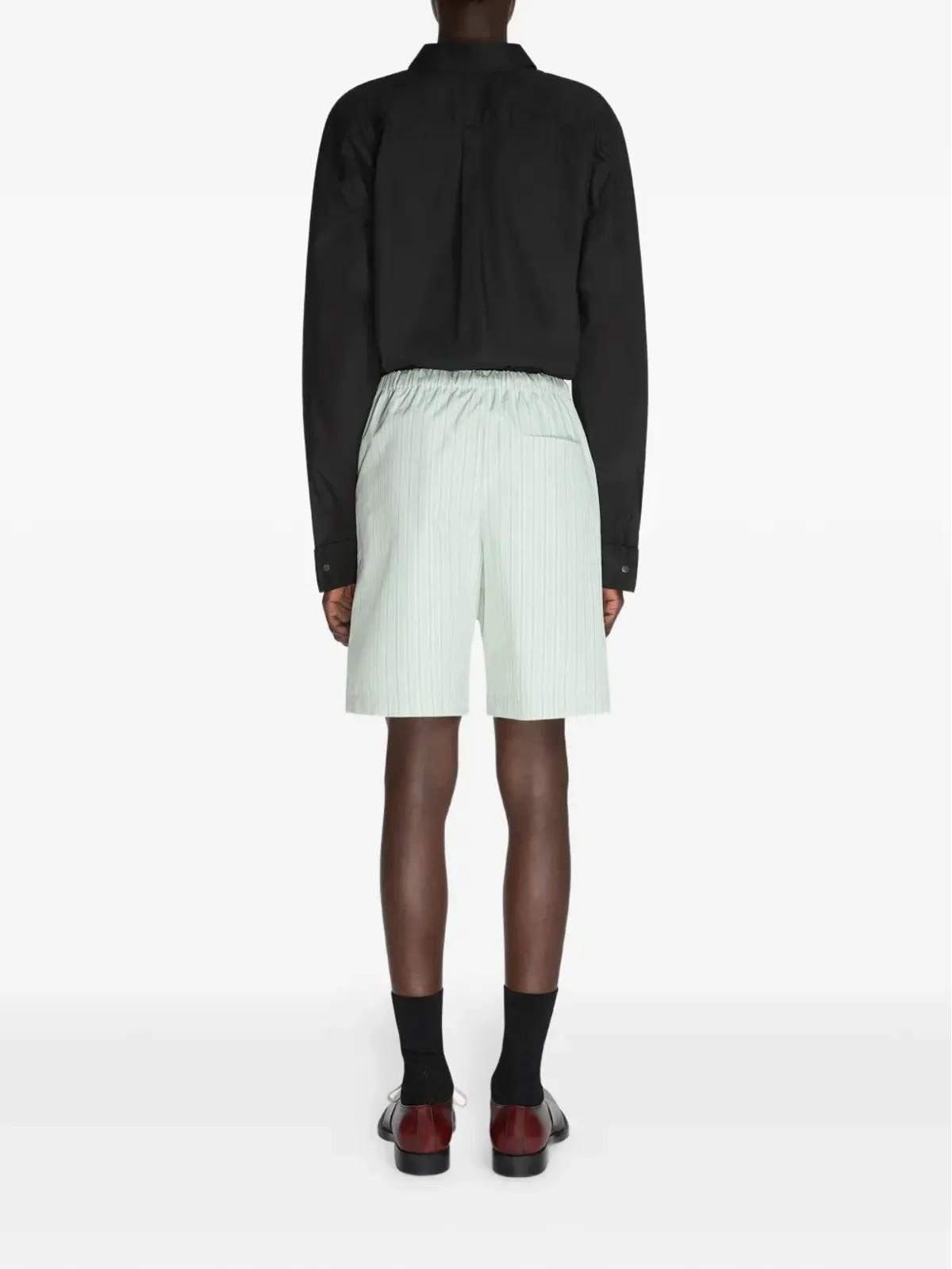 DRIES VAN NOTEN ストライプ柄ドローコード付きショートパンツ - 画像4