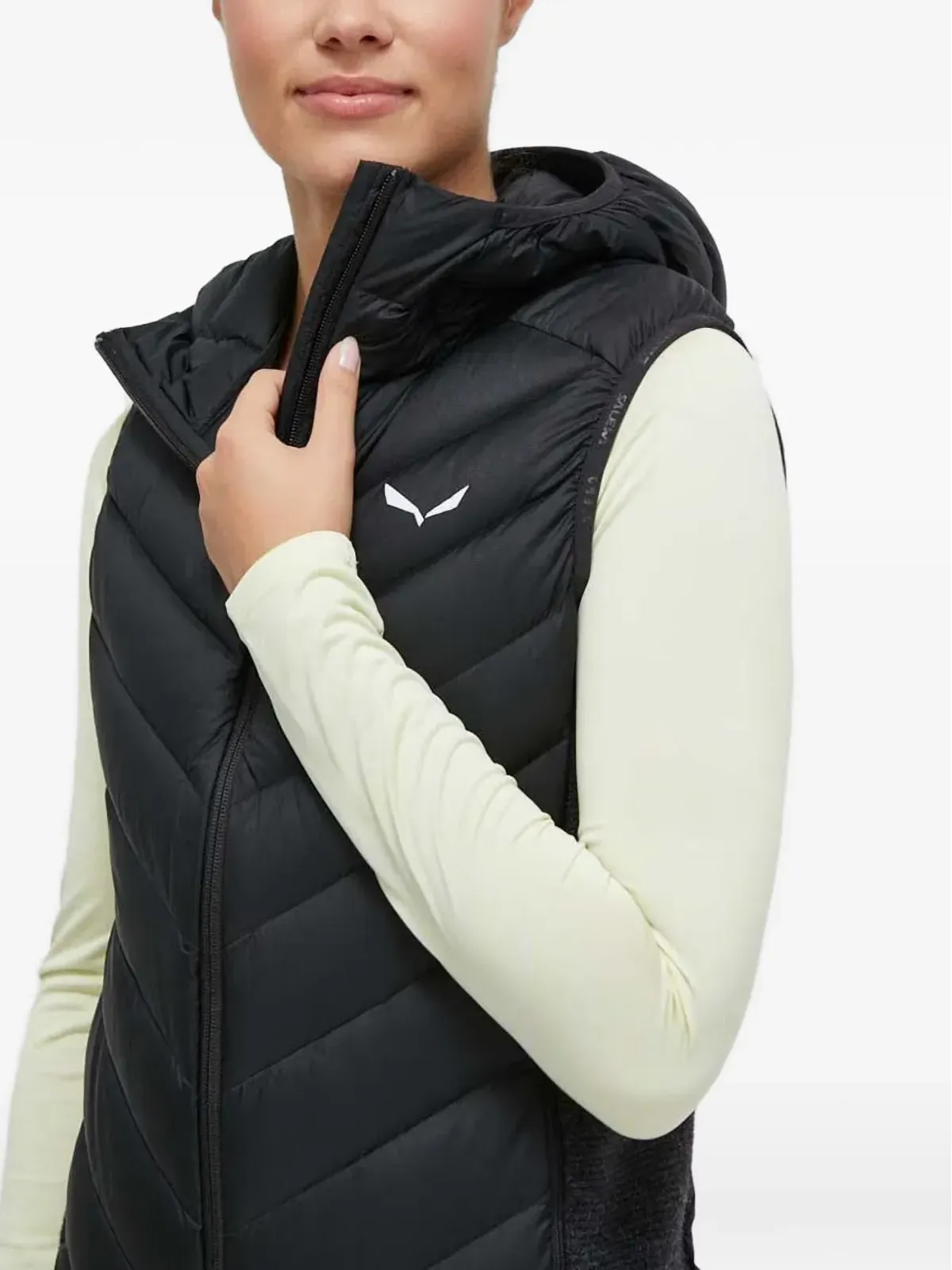 Salewa Fanes Sarner フード付きキルティング柄ジレ - 画像4