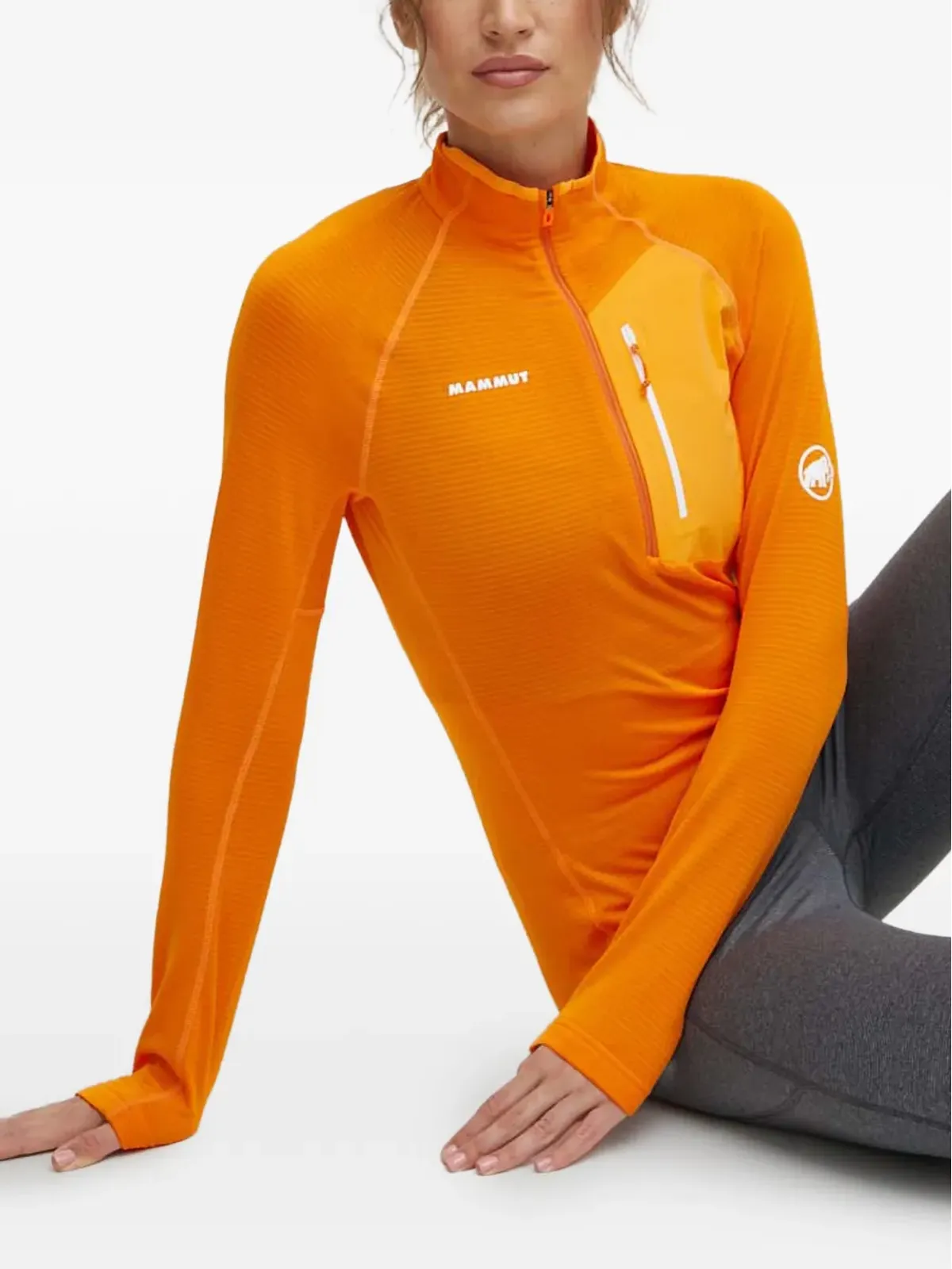 Mammut ロゴプリント長袖Tシャツ オレンジ - 画像5