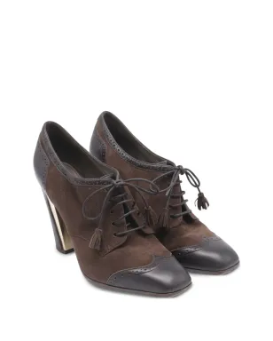 Ferragamo Pre-Owned レースアップ ブローグ ヒールパンプス - サムネイル2
