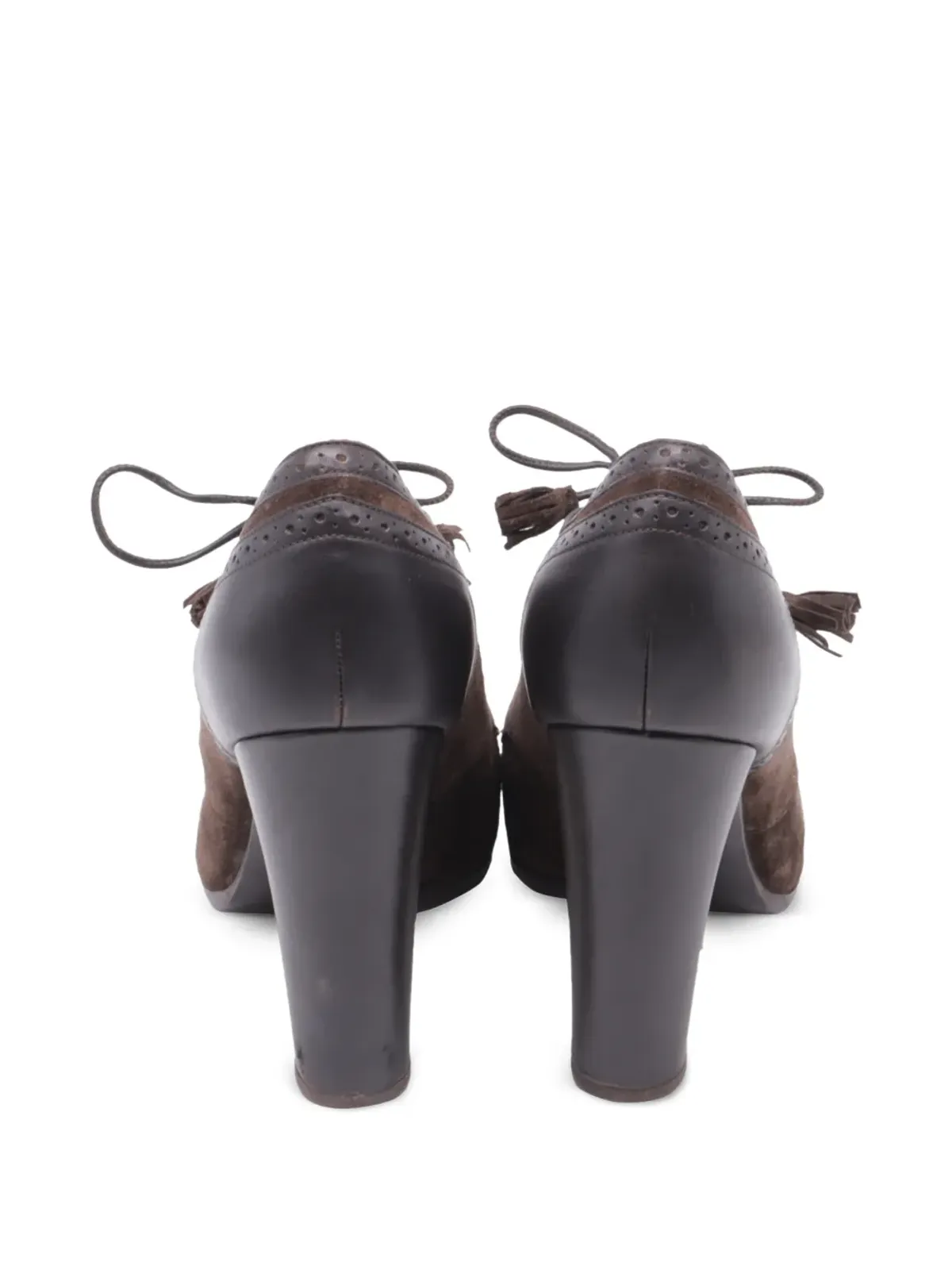 Ferragamo Pre-Owned レースアップ ブローグ ヒールパンプス - 画像3