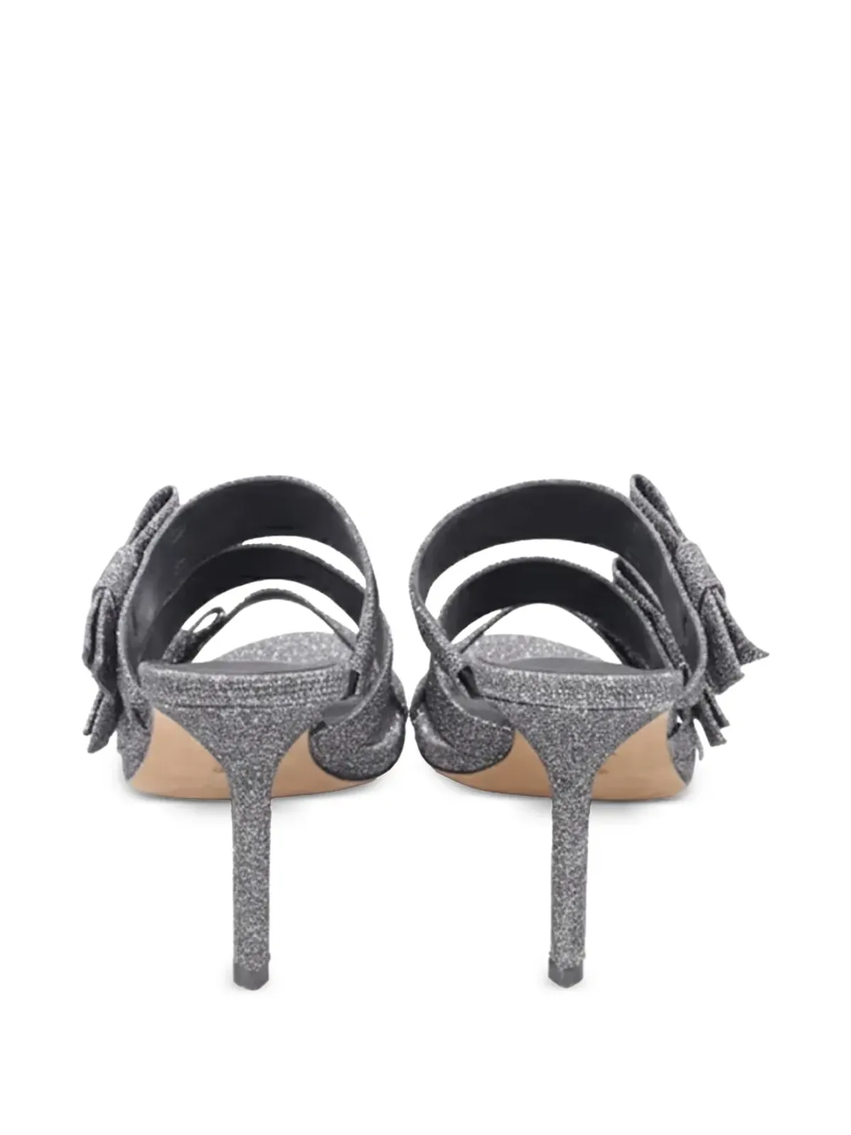 Diane Von Furstenberg Vintage メタリックヒールサンダル（グレー） - 画像2