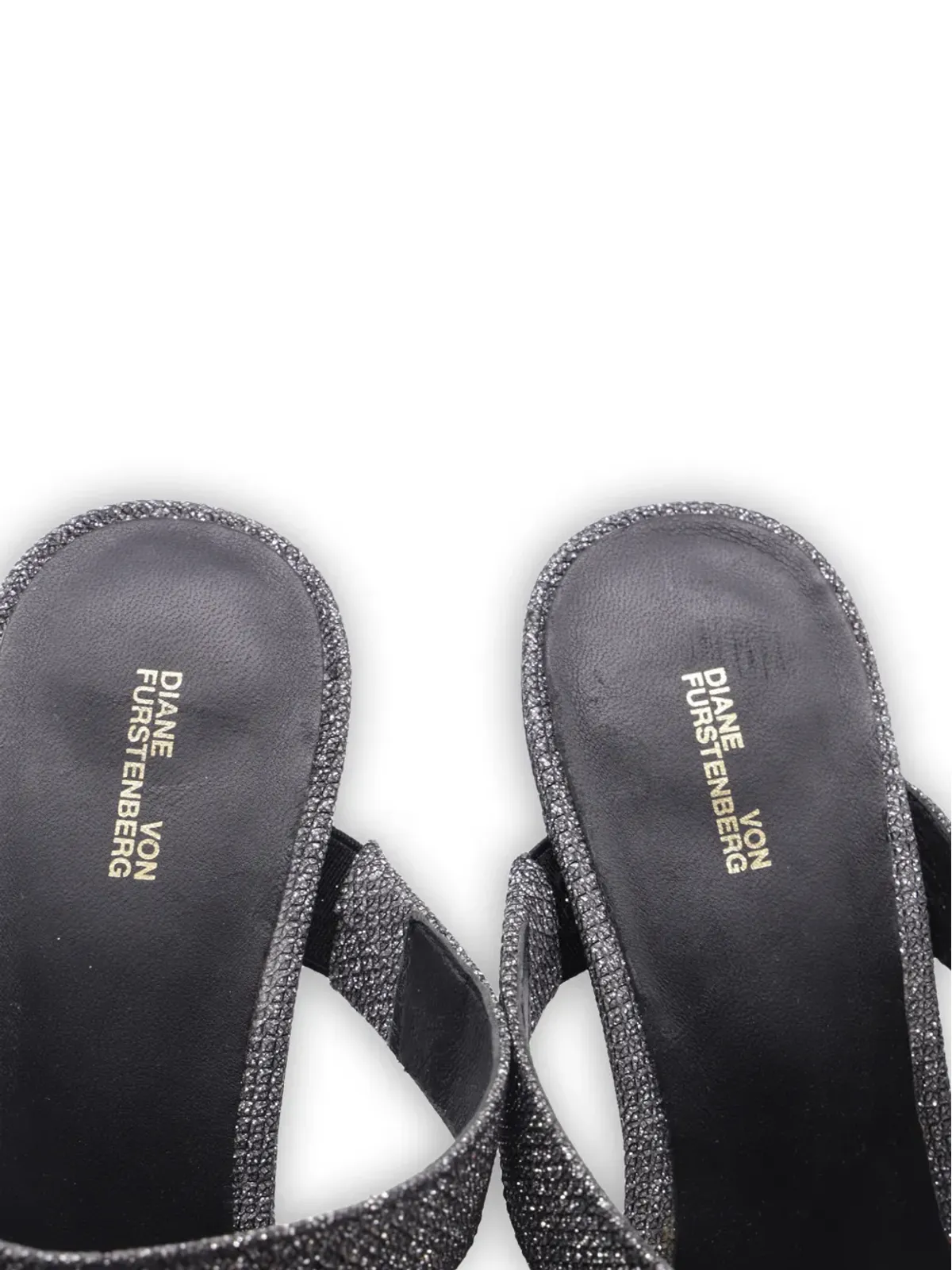 Diane Von Furstenberg Vintage メタリックヒールサンダル（グレー） - 画像4
