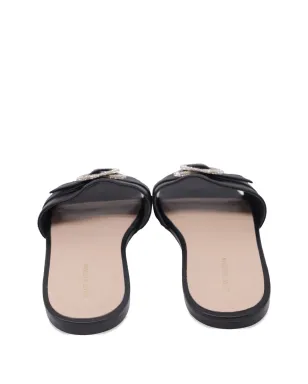 Stuart Weitzman クリスタル装飾レザーサンダル - ブラック - サムネイル3