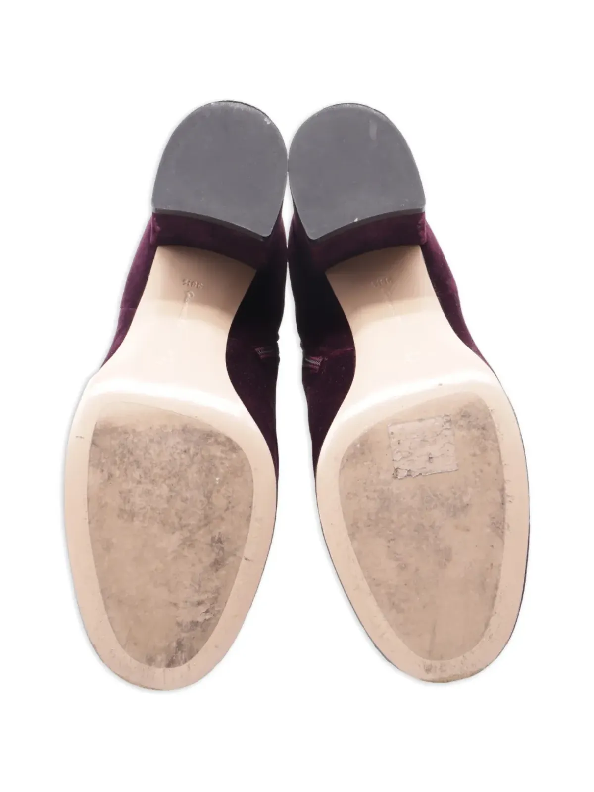 Gianvito Rossi ブロックヒールベルベットアンクルブーツ - 画像5