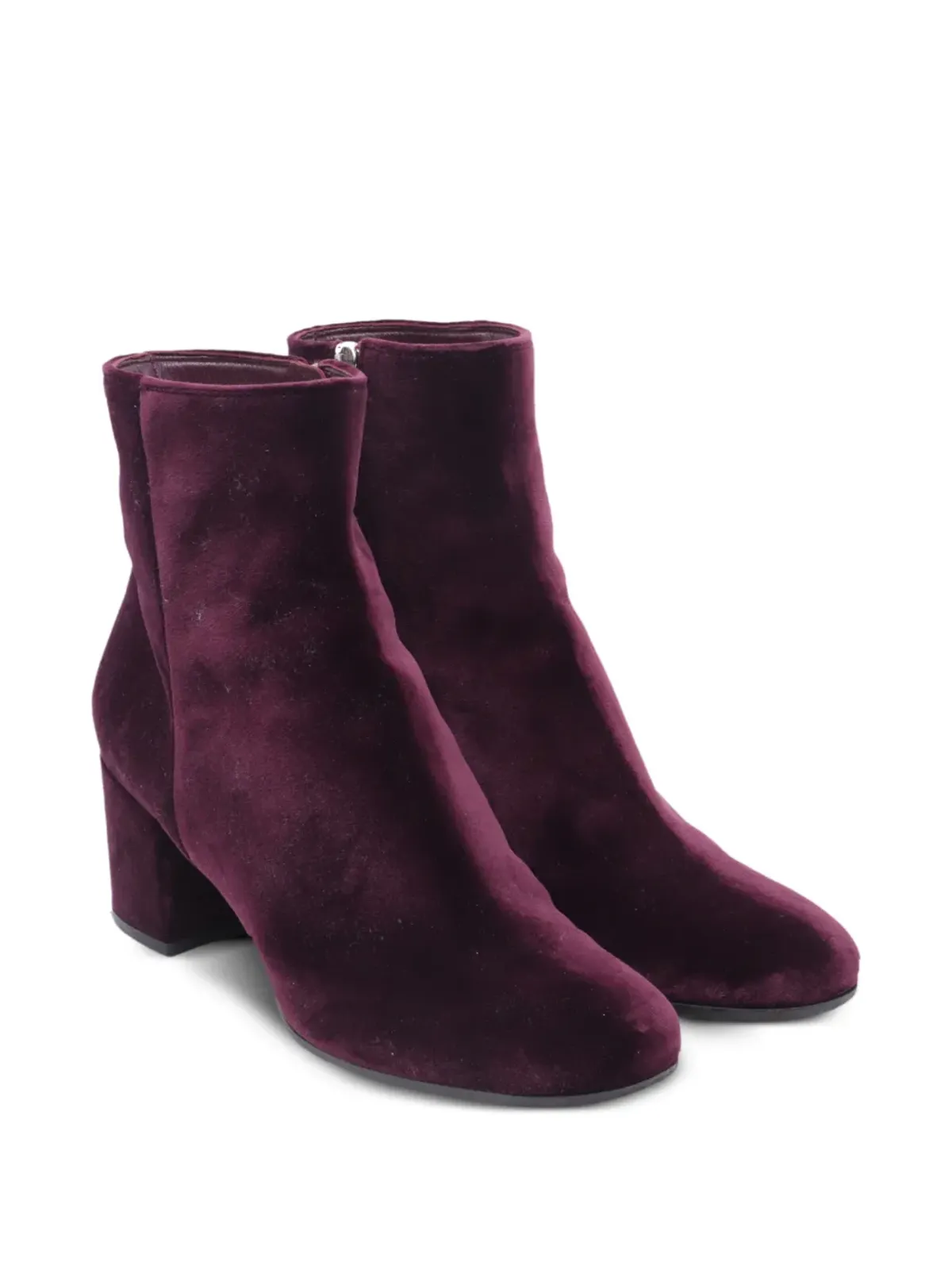 Gianvito Rossi ブロックヒールベルベットアンクルブーツ - 画像2
