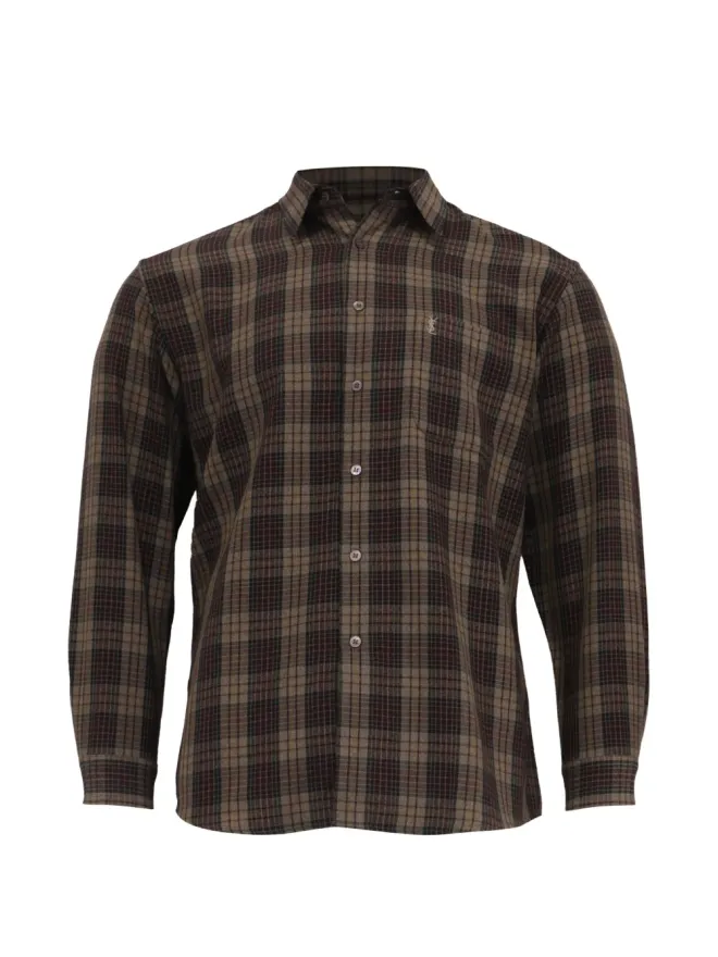 Saint Laurent Pre-Owned Saint Laurent Pre-Owned フランネルチェックシャツ ブラウンの商品画像