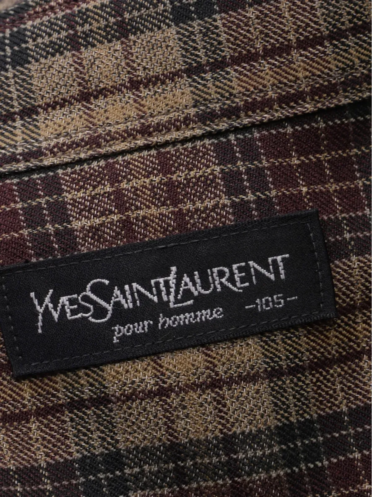 Saint Laurent Pre-Owned フランネルチェックシャツ ブラウン - 画像5