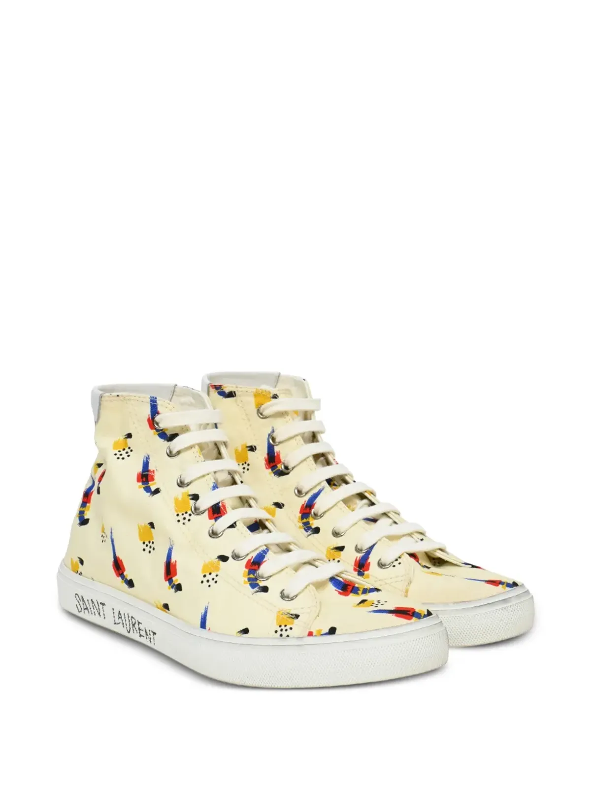 Saint Laurent Pre-Owned ミッドトップ プリント スニーカー - 画像2