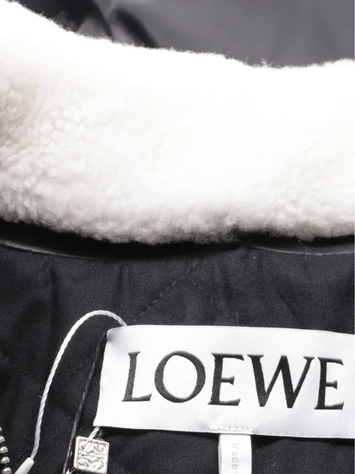 Loewe ビンテージ シアードカラー レザー ボンバー ジャケット - ブラック - 画像5