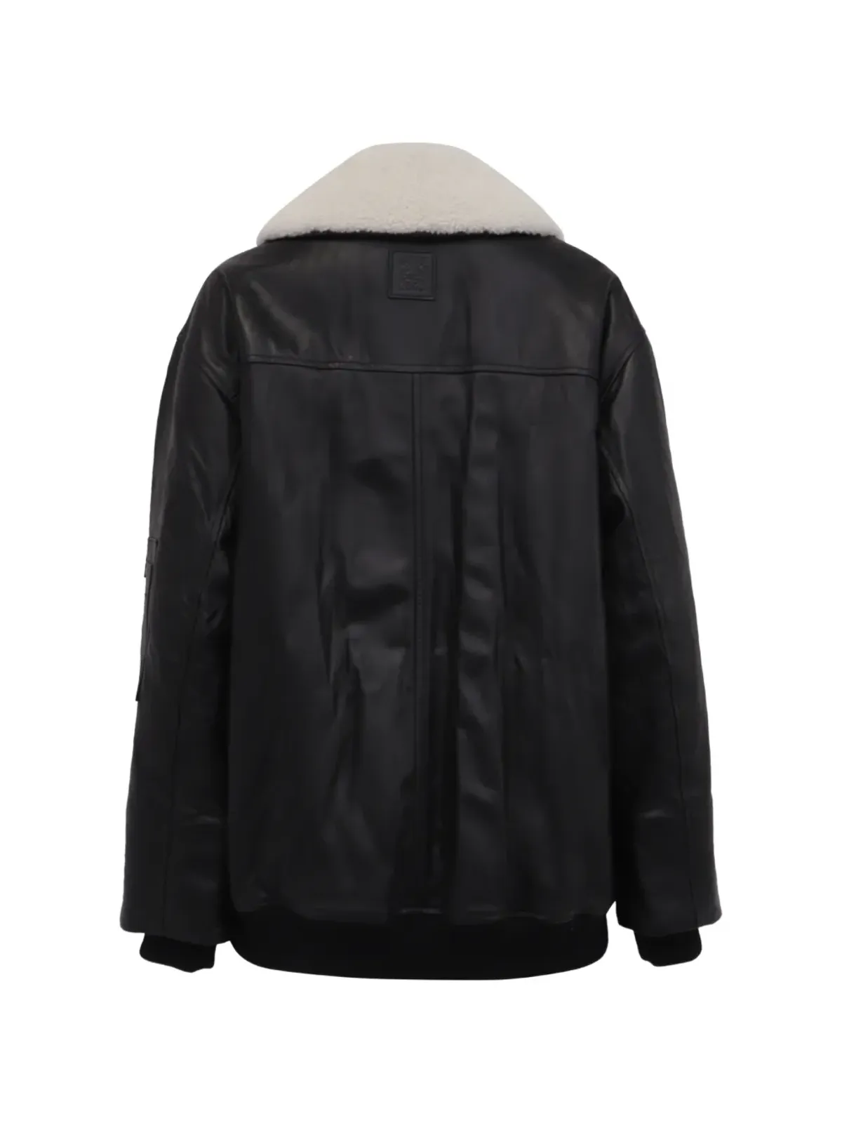 Loewe ビンテージ シアードカラー レザー ボンバー ジャケット - ブラック - 画像2
