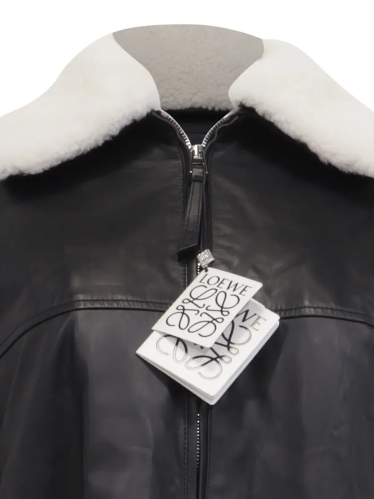 Loewe ビンテージ シアードカラー レザー ボンバー ジャケット - ブラック - 画像4
