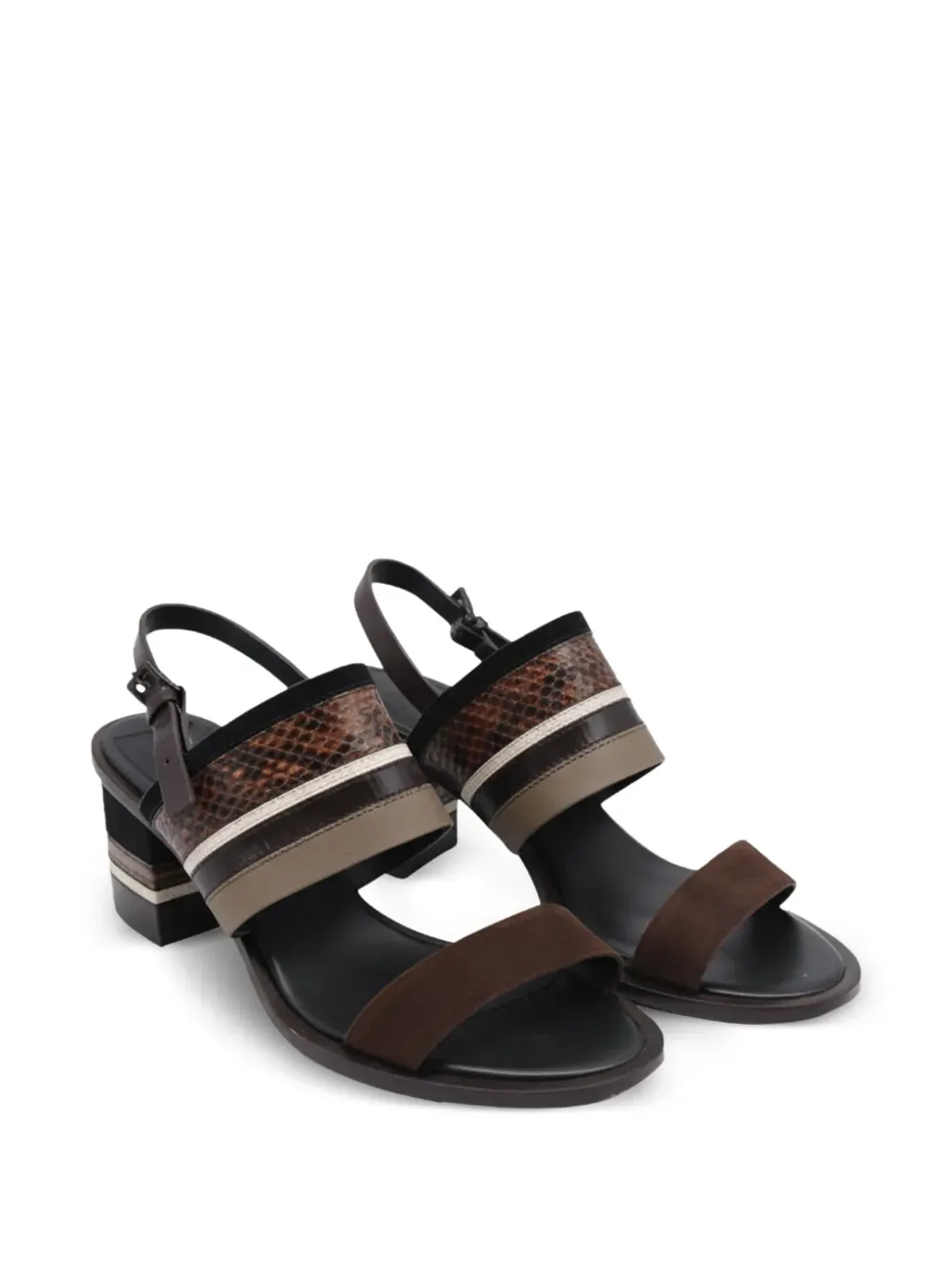Tory Burch Edina スウェードパネルレザーサンダル - 画像2