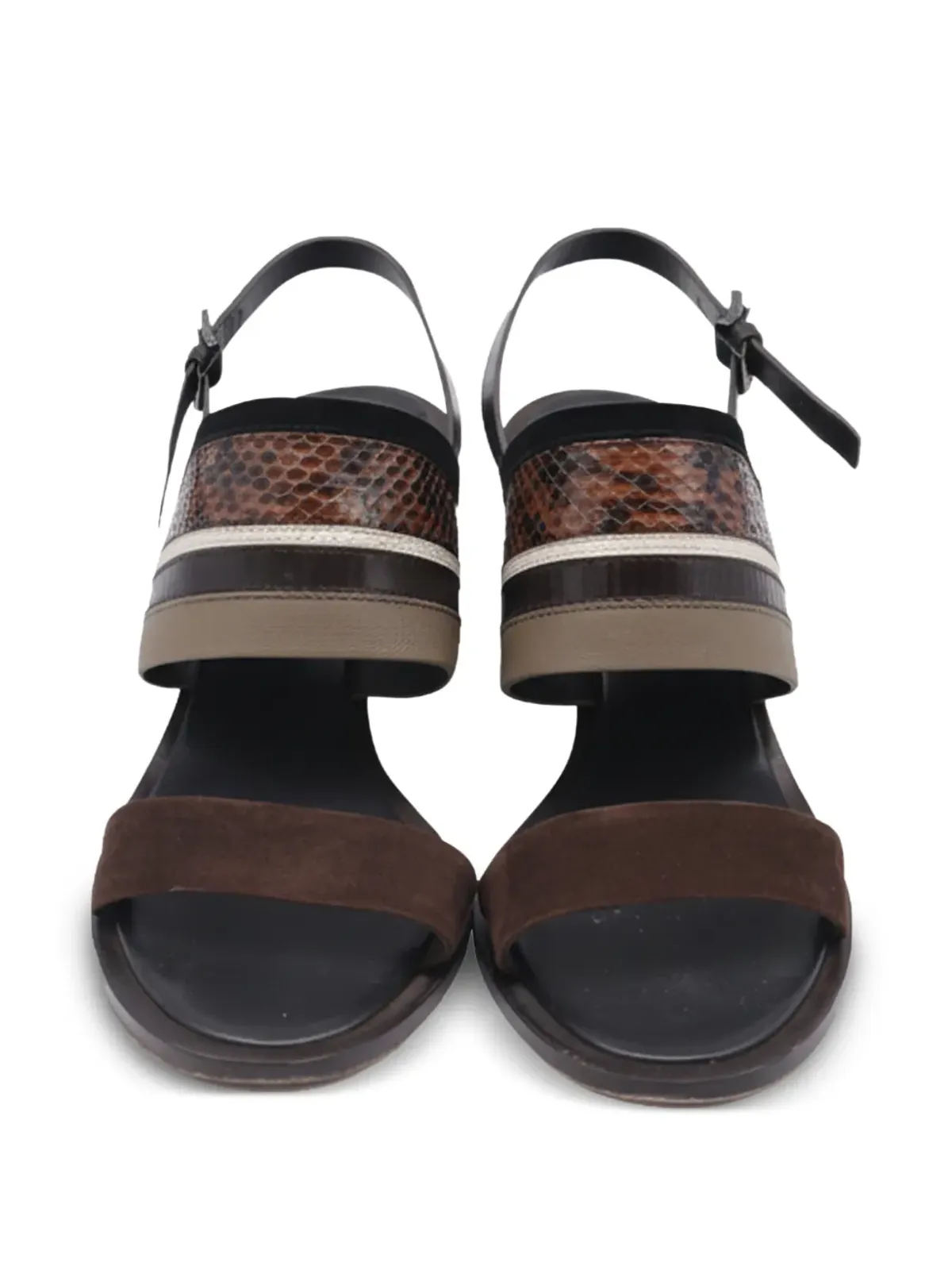 Tory Burch Edina スウェードパネルレザーサンダル - 画像4