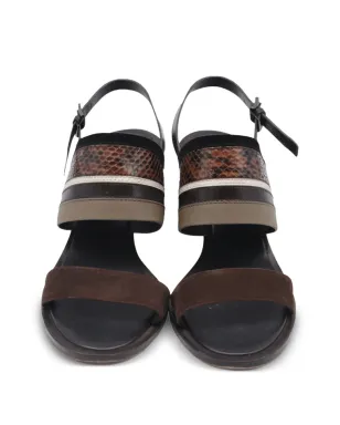 Tory Burch Edina スウェードパネルレザーサンダル - サムネイル4