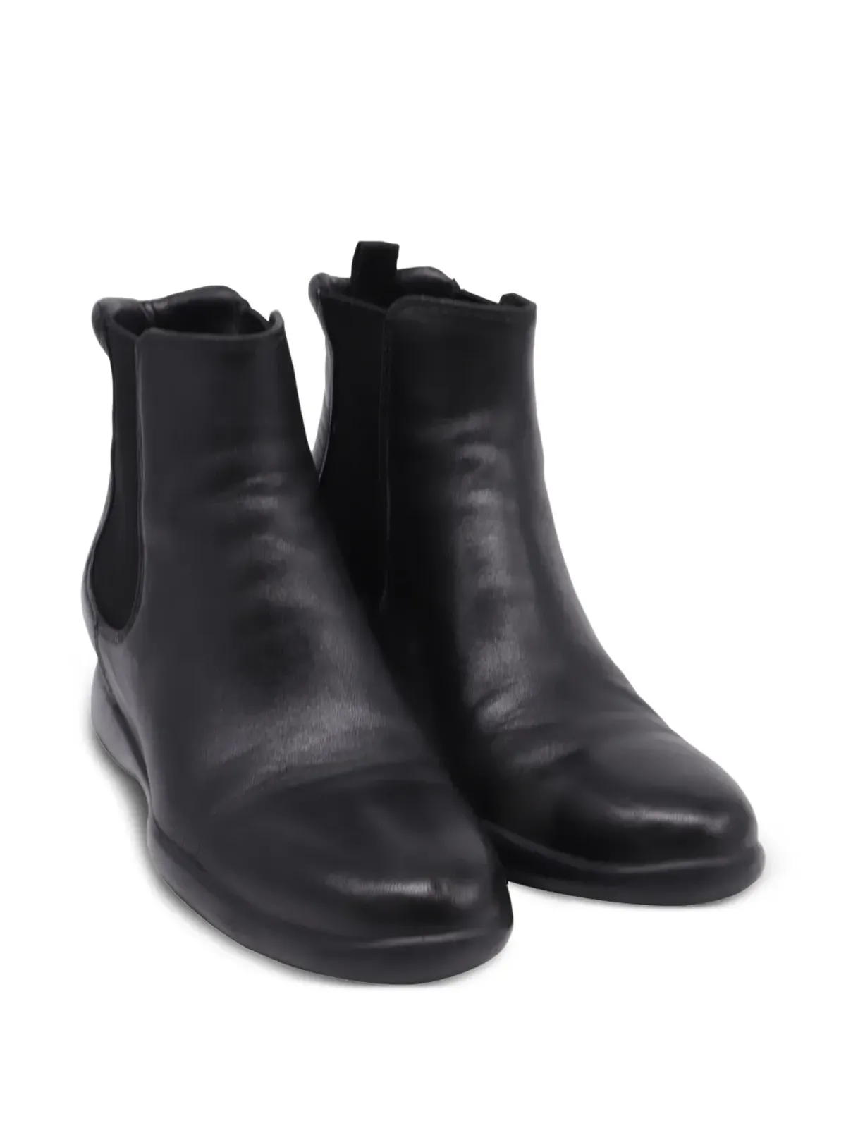 Prada Pre-Owned チェルシー レザー アンクルブーツ ブラック - 画像2