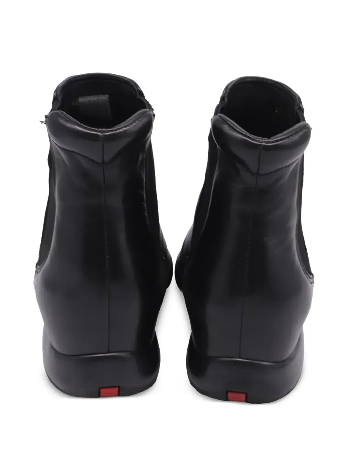 Prada Pre-Owned チェルシー レザー アンクルブーツ ブラック - 画像3