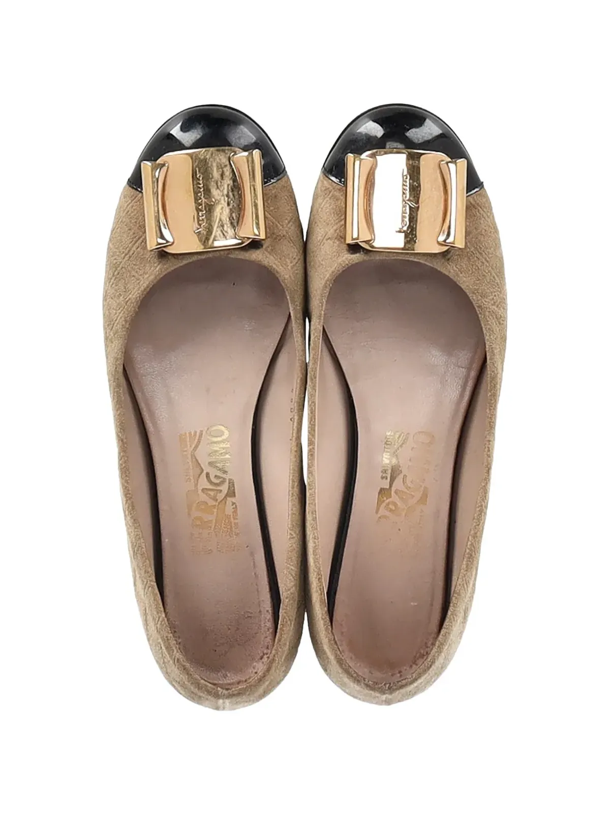Ferragamo ビンテージ キャップトゥ・リボン バレリーナ - 画像4