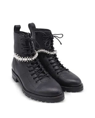 Jimmy Choo Pre-Owned クリスタル装飾レースアップブーツ - サムネイル2