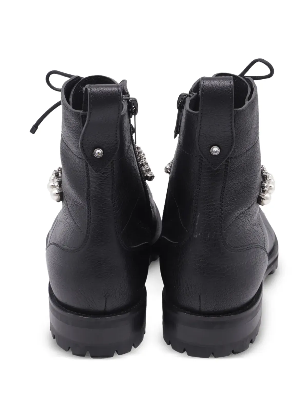 Jimmy Choo Pre-Owned クリスタル装飾レースアップブーツ - 画像3
