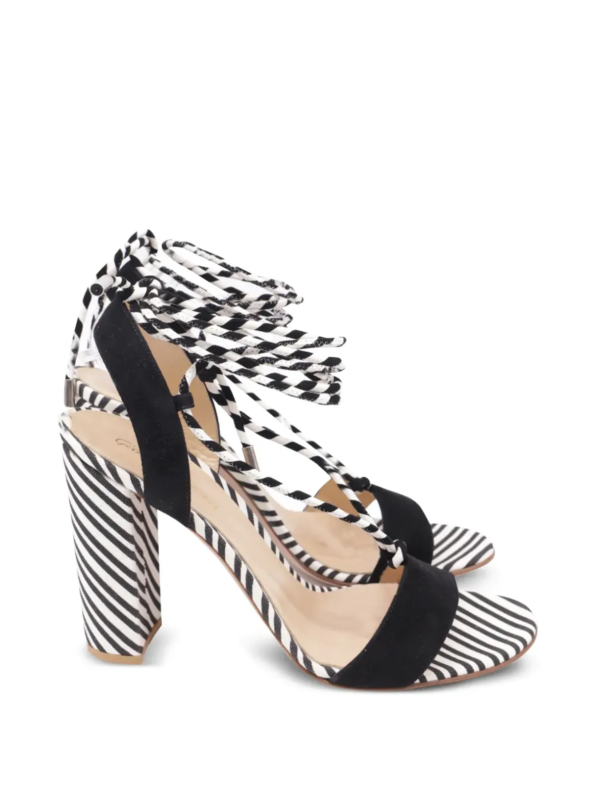 Gianvito Rossi ストライプ柄ストラップサンダル（ホワイト） - 画像1