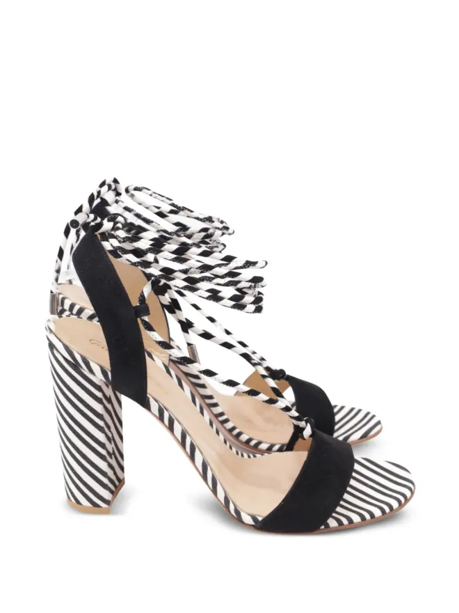 Gianvito Rossi Gianvito Rossi ストライプ柄ストラップサンダル（ホワイト）の商品画像