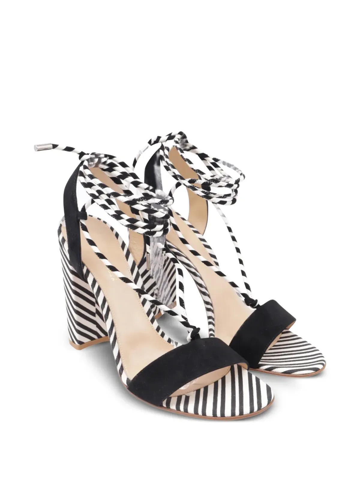 Gianvito Rossi ストライプ柄ストラップサンダル（ホワイト） - 画像2