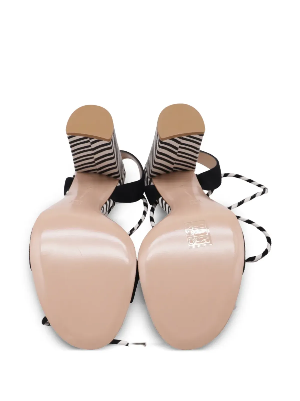 Gianvito Rossi ストライプ柄ストラップサンダル（ホワイト） - 画像4